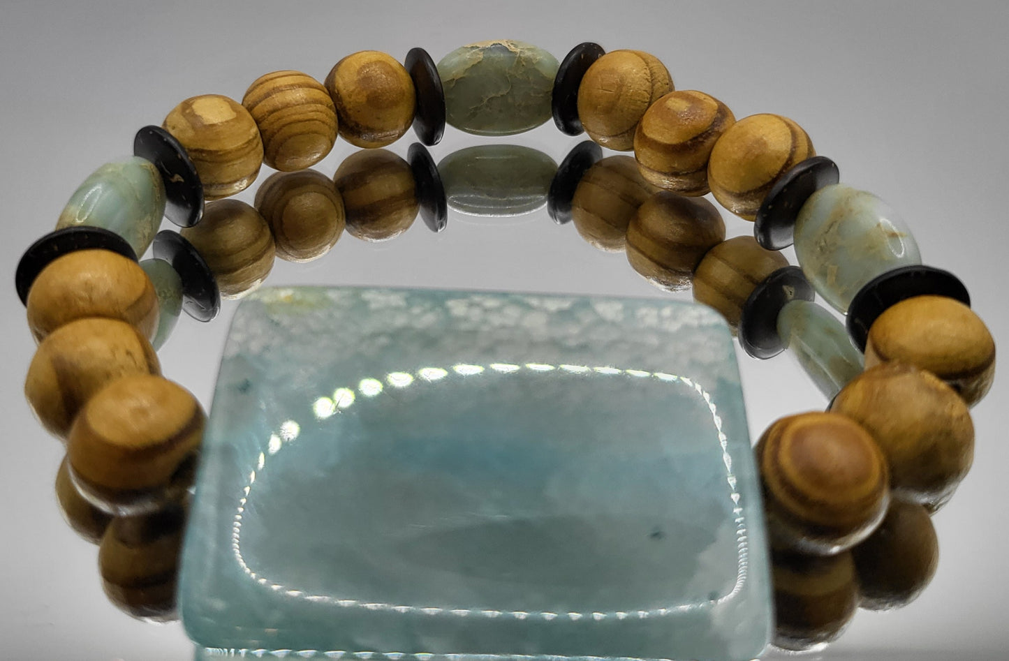 Wood Beaded and Stone Bracelets