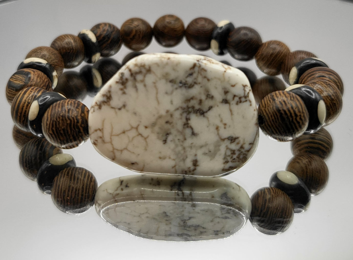 Wood Beaded and Stone Bracelets