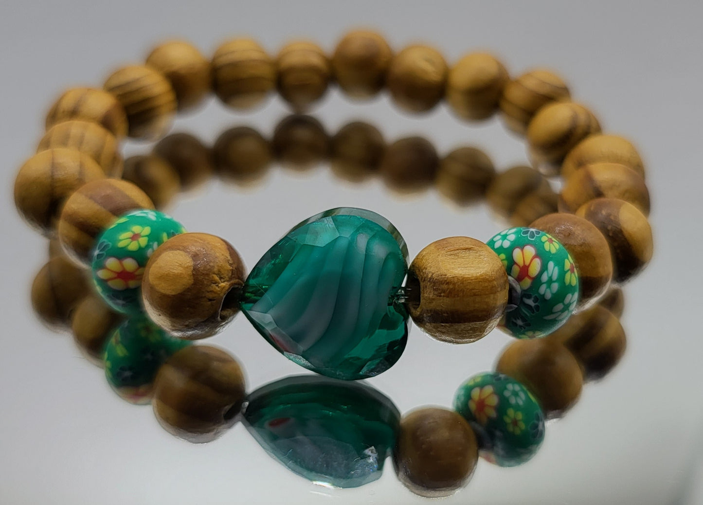Wood Beaded and Stone Bracelets