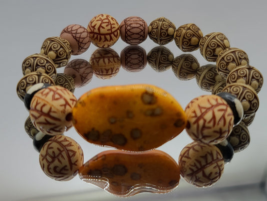 Wood Beaded and Stone Bracelets