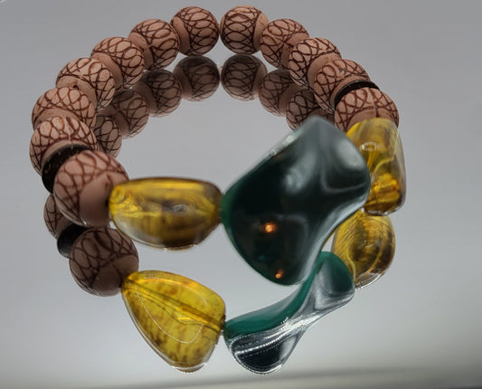 Wood Beaded and Stone Bracelets